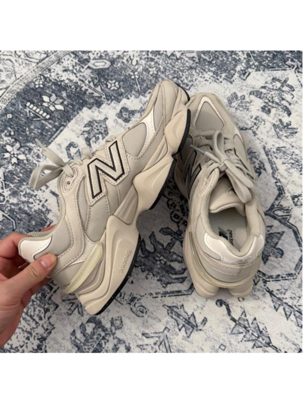 New Balance 9060 cream & white sneakers - US 9